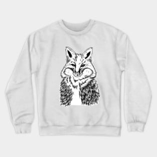 Fox Face illustration - B&W Crewneck Sweatshirt
